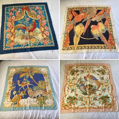 Four Salvatore Ferragamo Silk Scarves (DR-HS)