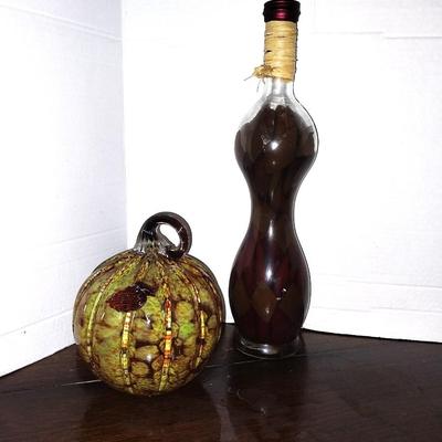 TIERA TUMBLERS-COLORFUL GLASS PUMPKIN-CANDY DISH WITH LID AND MORE