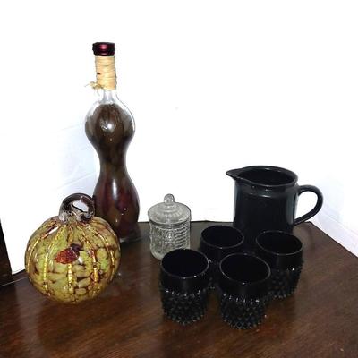 TIERA TUMBLERS-COLORFUL GLASS PUMPKIN-CANDY DISH WITH LID AND MORE