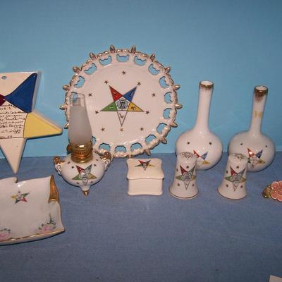 LOT 58  AMAZING VINTAGE ORDER OF THE EASTERN STAR PIECES