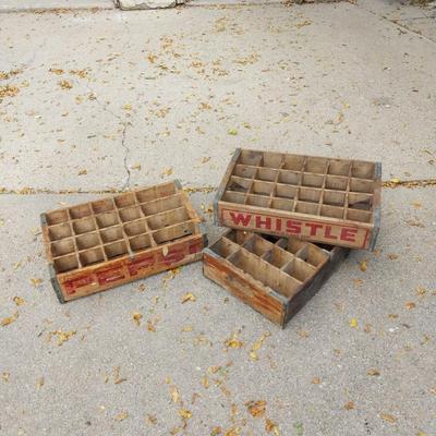 PEPSI AND WHISLE VINTAGE WOODEN CRATES