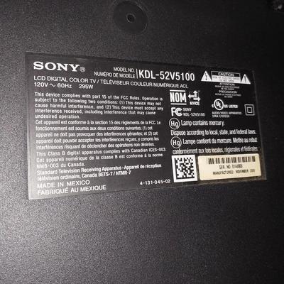 SONY BRAVIA 52" LCD DIGITAL COLOR TELEVISION WITH REMOTE