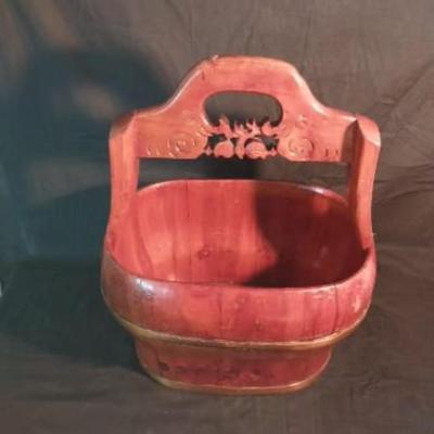 VINTAGE WOODEN BASKET