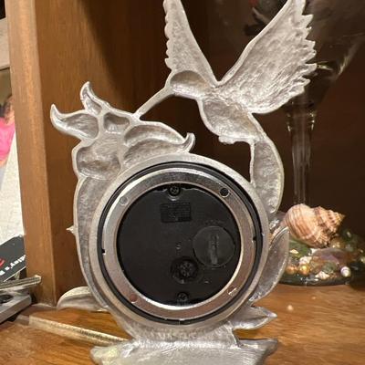 Spoontiques pewter hummingbird clock