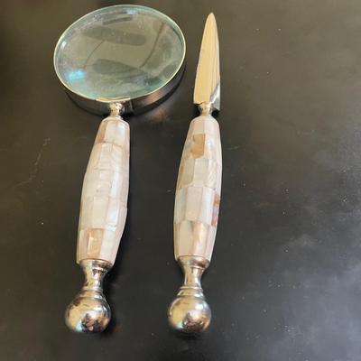 Elegant Desk Accessories: Ott-Lite Desk Lamp, Mother of Pearl Office Tools, & More (O-MG)