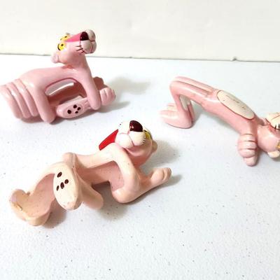 Lot #123  Lot of 3 Vintage Pink Panther Figurines - Scarce