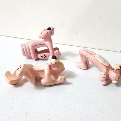 Lot #123  Lot of 3 Vintage Pink Panther Figurines - Scarce