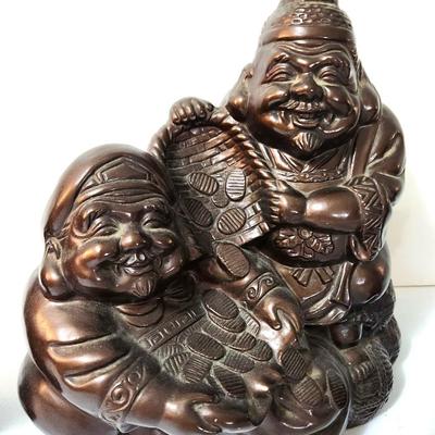 Lot #134 Contemporary Resin Decorative Lot - 3 Asian Figures - Prosperity, etc