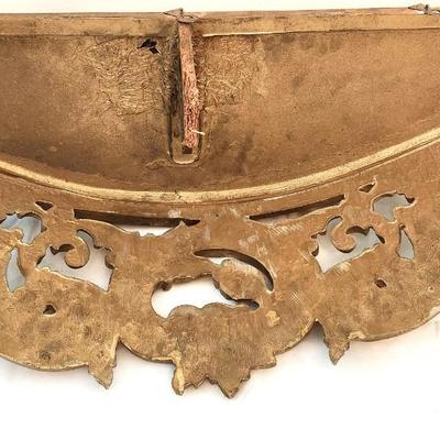 Lot #135  Vintage Gold Leaf Demi-Lune Wall Shelf