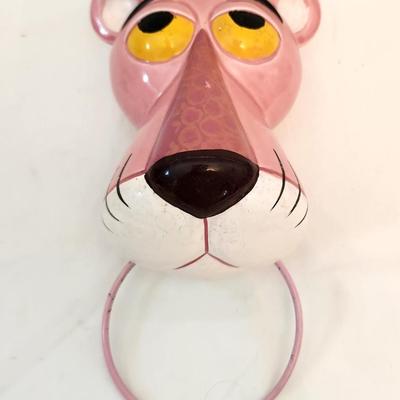 Lot #136  Vintage Pink Panther Towel Holder