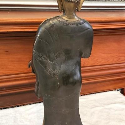 Lot #137  Vintage Standing Buddha - Heavy Brass