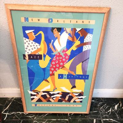 Lot #143  1992 New Orleans Jazz and Heritage Festival Poster - Framed