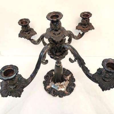 Lot #147  Vintage Silverplate Candelabra
