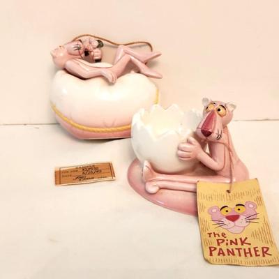 Lot #153 Lot of 2 vintage Pink Panther Figurines - scarce
