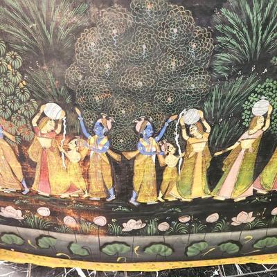 Lot #154  Large Indian Cotton Print mounted on Foam Core Board - vintage