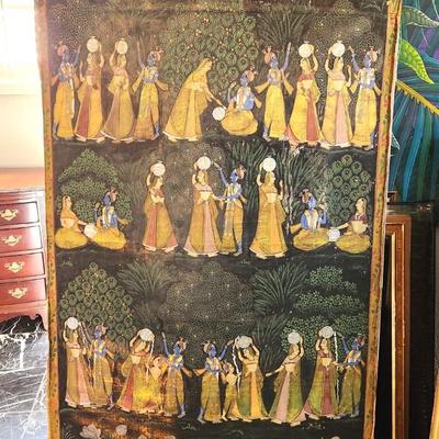 Lot #154  Large Indian Cotton Print mounted on Foam Core Board - vintage