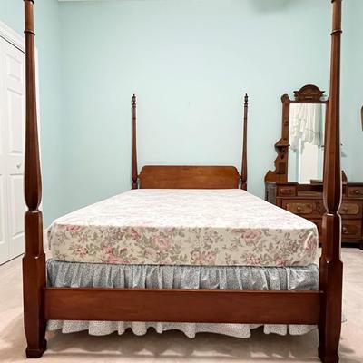 Solid Maple Four Poster Full Size Bed ~ SEARS ~ Imperial Elite Full Size Mattress & Boxspring Included