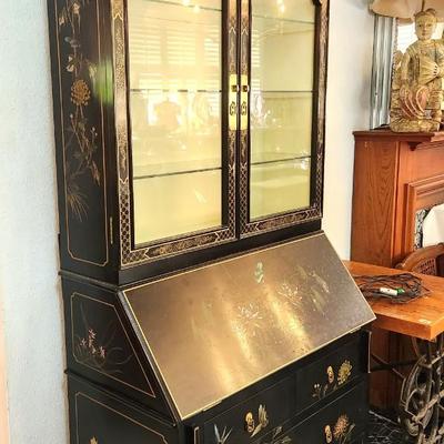 Lot #159  Contemporary Drop Down Desk/Secretary with Asian styling