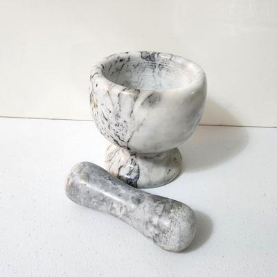 Lot #161  Heavy marble Mortar and Pestle
