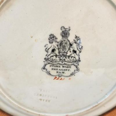 Lot #163  Antique Ironstone Plate in Shadow Box - 19th Century Chinese Import
