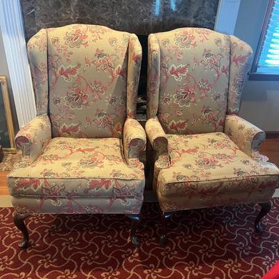Pair of Wing Back Chairs (LR-MG)