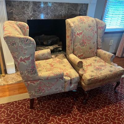 Pair of Wing Back Chairs (LR-MG)