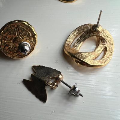 Gold Post and Clip Earrings (BR2-RG)