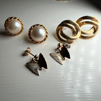 Gold Post and Clip Earrings (BR2-RG)
