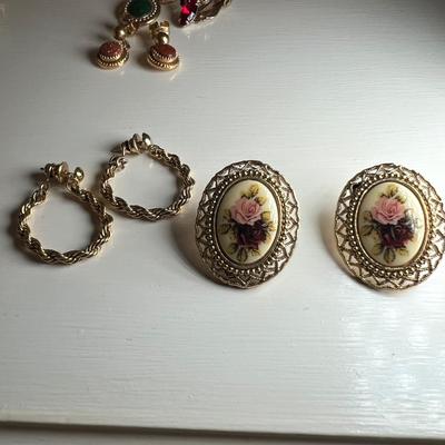 Gold Post and Clip Earrings (BR2-RG)