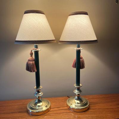 Two Matching Brass Accented Lamps with Tassels (LR-MG)