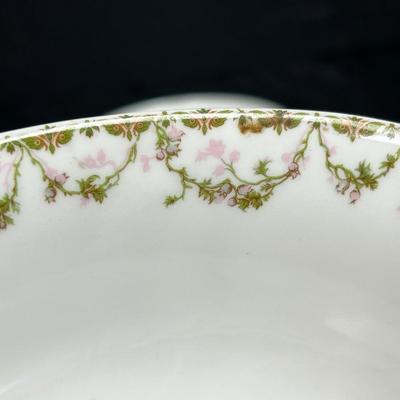 Vintage Limoges for Empsall & Co Pink Floral Garland China Dish Set Service for 6 with Extras Haviland France
