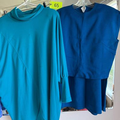 Lot of blue pant suits/ skirt suits