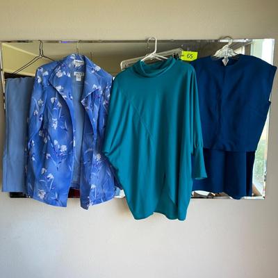 Lot of blue pant suits/ skirt suits