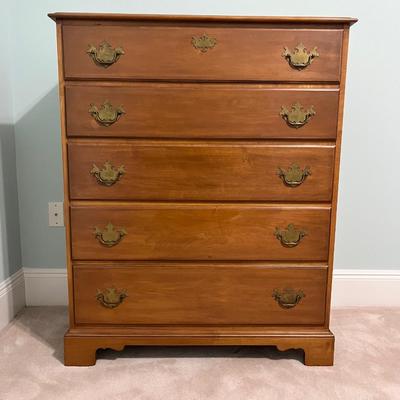 Solid Maple Five Drawer Dresser