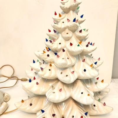 Lot #166 Vintage Ceramic Christmas Tree - Large, White