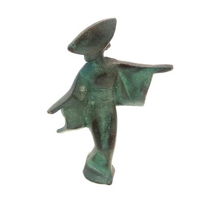 Lot #167  Mid Century Modern Metal Abstract Japanese Figure