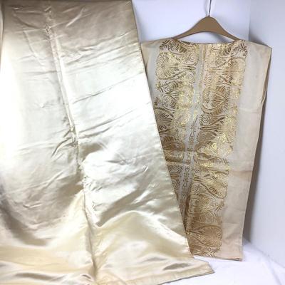 853 Vintage Golden Embroidered Tunic & Shawl
