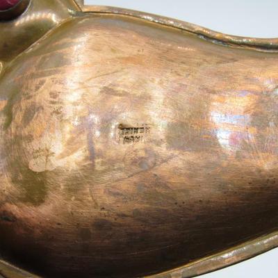 Vintage Brass Foot Imprint Cigarette Ashtray Trinket Dish