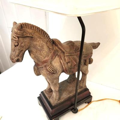 Lot #173  Contemporary Asian Style Lamp - Horse motif
