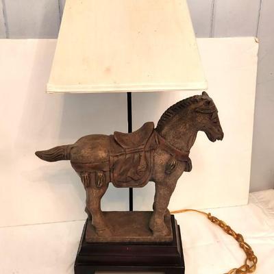 Lot #173  Contemporary Asian Style Lamp - Horse motif