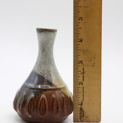 Robert Maxwell Style Pottery Craft Art MCM Stoneware Quadrant Color Bud Flower Vase