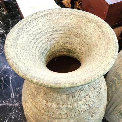 Lot #176  Pair of Large Terracotta/Clay Urns