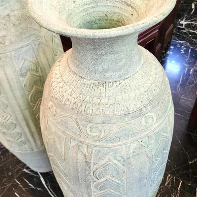 Lot #176  Pair of Large Terracotta/Clay Urns
