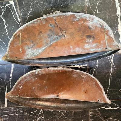Lot #177  Pair of Silvered Demi-Lune Planters/Garden Pieces