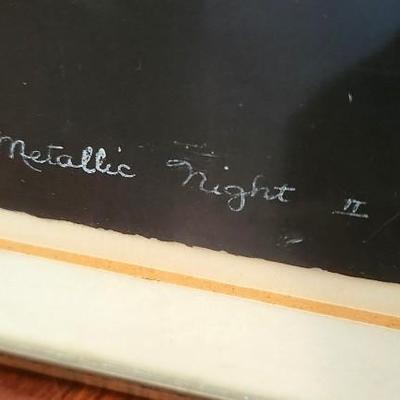 Lot #178  Framed Print "Metallic Night II - Artist Cynthia Knapton - dated 1974