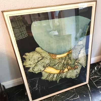 Lot #178  Framed Print "Metallic Night II - Artist Cynthia Knapton - dated 1974