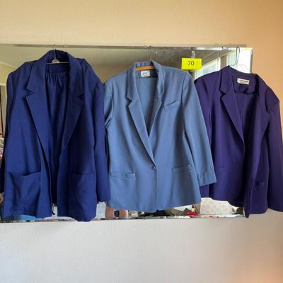 3 Blue Pant Suits