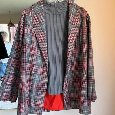 Plaid 70s dress suit