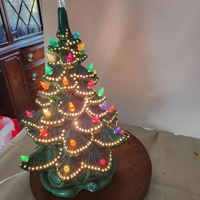 18" Tall Ceramic lighted Christmas tree