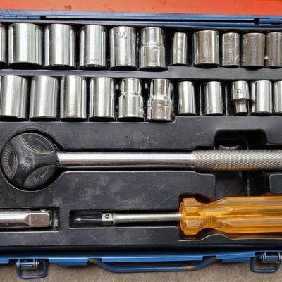 Socket Wrench Set in a Metal Case
